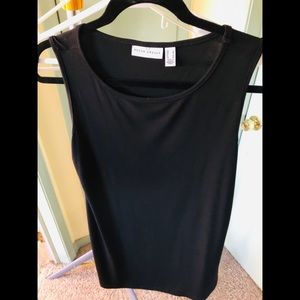 Susan Graver Solid Black Tank Top